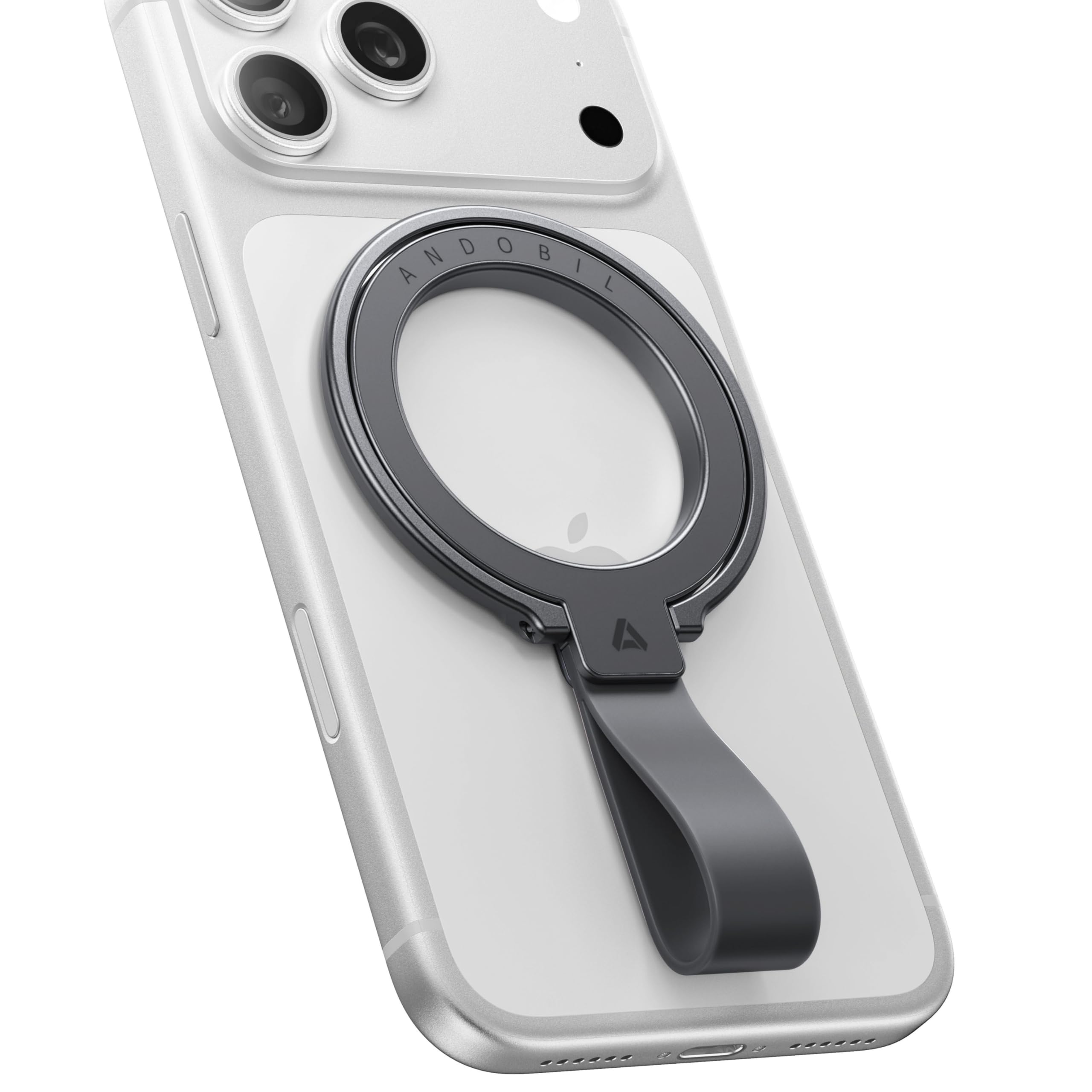 【2026最新型・MagStand Pro】 Andobil スマホリング Magsafe マグセーフ リング 【横縦両立機能特化& 超强磁力】 バンカーリング 両面 マグネット スマホ リング 360度回転 角度調整可 簡単着脱 マグネットリング 薄型 高級合金素材 携帯リング 磁石 iPhone 17 16 15 14 13 12 Pro Max Androidに対応 チタニウム色