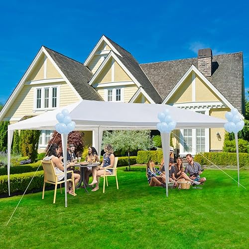 Miniatura 16 de Tienda de campaña de fiesta de 10 x 30 pies, carpas para fiestas, toldo de patio de boda al aire libre con 5 paredes laterales extraíbles, tienda de