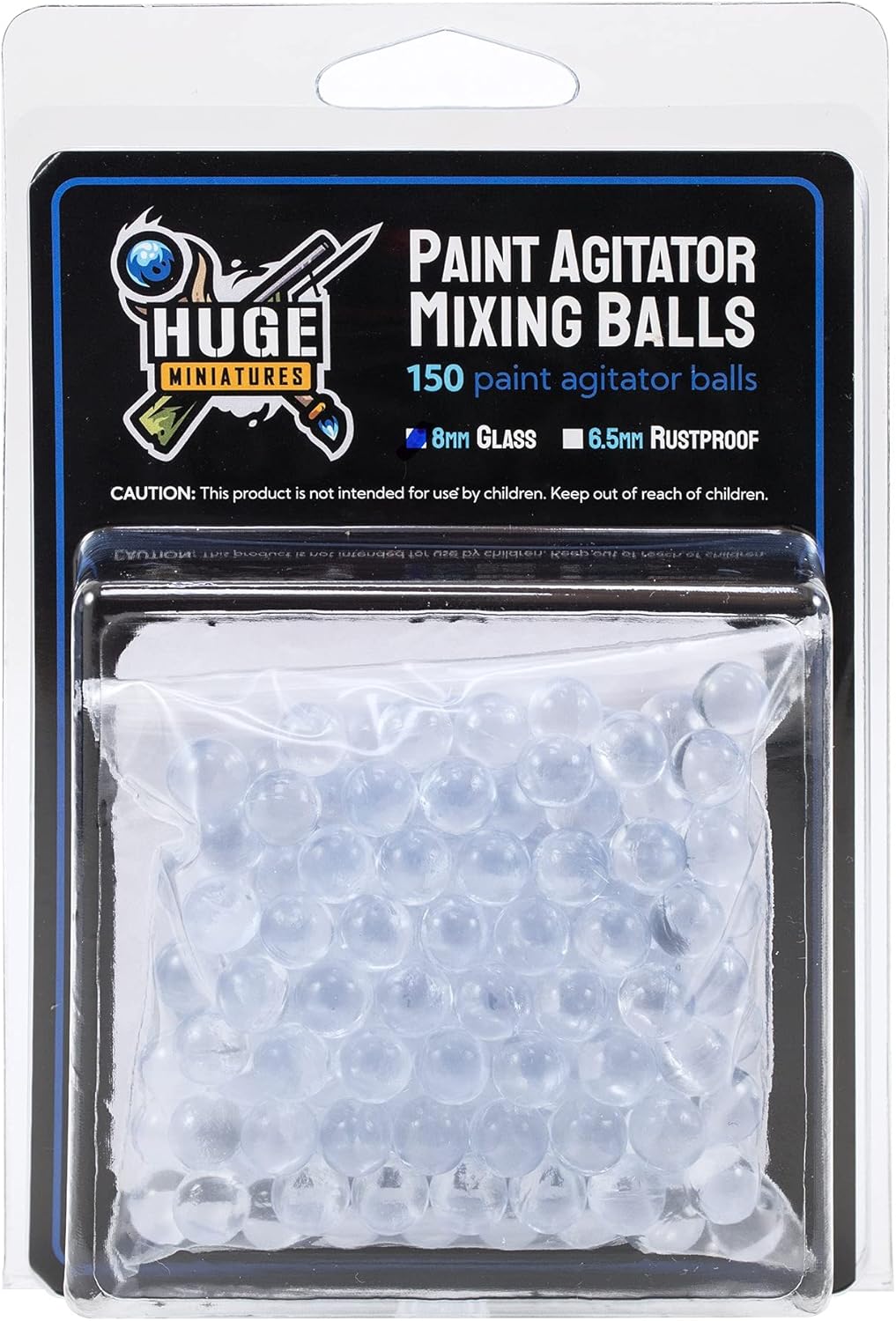 Paint Mixing Balls, 8mm Glass Agitators for Model Paints 150 Pack