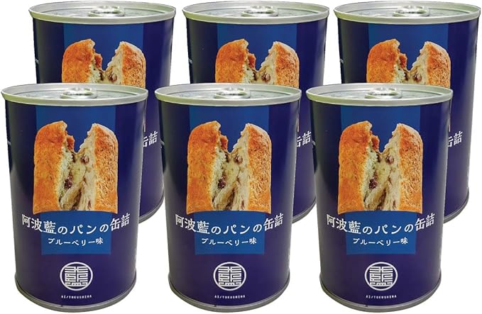 Amazon 阿波藍のパンの缶詰 備蓄用 ブルーベリー味 100g 6個 大学シーズ研究所 備蓄用保存パン 通販