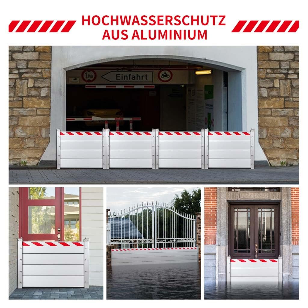 Barreras Universales Modulares Aluminio Reutilizable Presas Temporales Deflectores para Entradas(W,100 * 20cm)