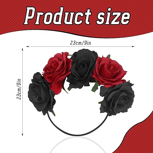 Miniatura 2 de Corona de flores de rosas, diadema floral de rosas, diadema floral, accesorio para el cabello, adecuado para bodas, fiestas, día de la madre,