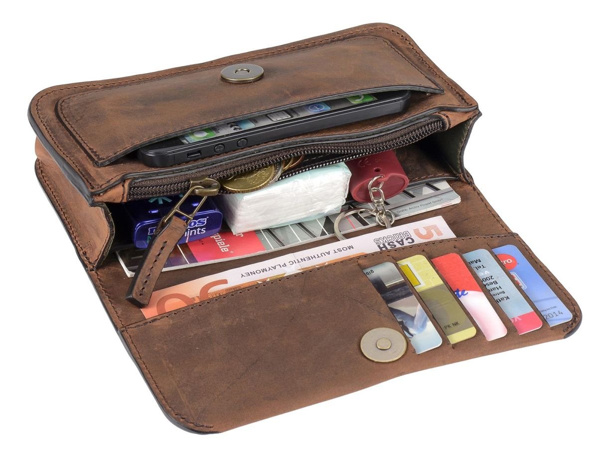 Gürteltasche Leder quer Damen Herren Wandern Festival Reise Ruitertassen Ranger