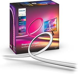 Philips Hue – Hue Play Gradient Smart LED Strip Lights for PC, 24-27″, White & Color Light, Sync with Screen Content