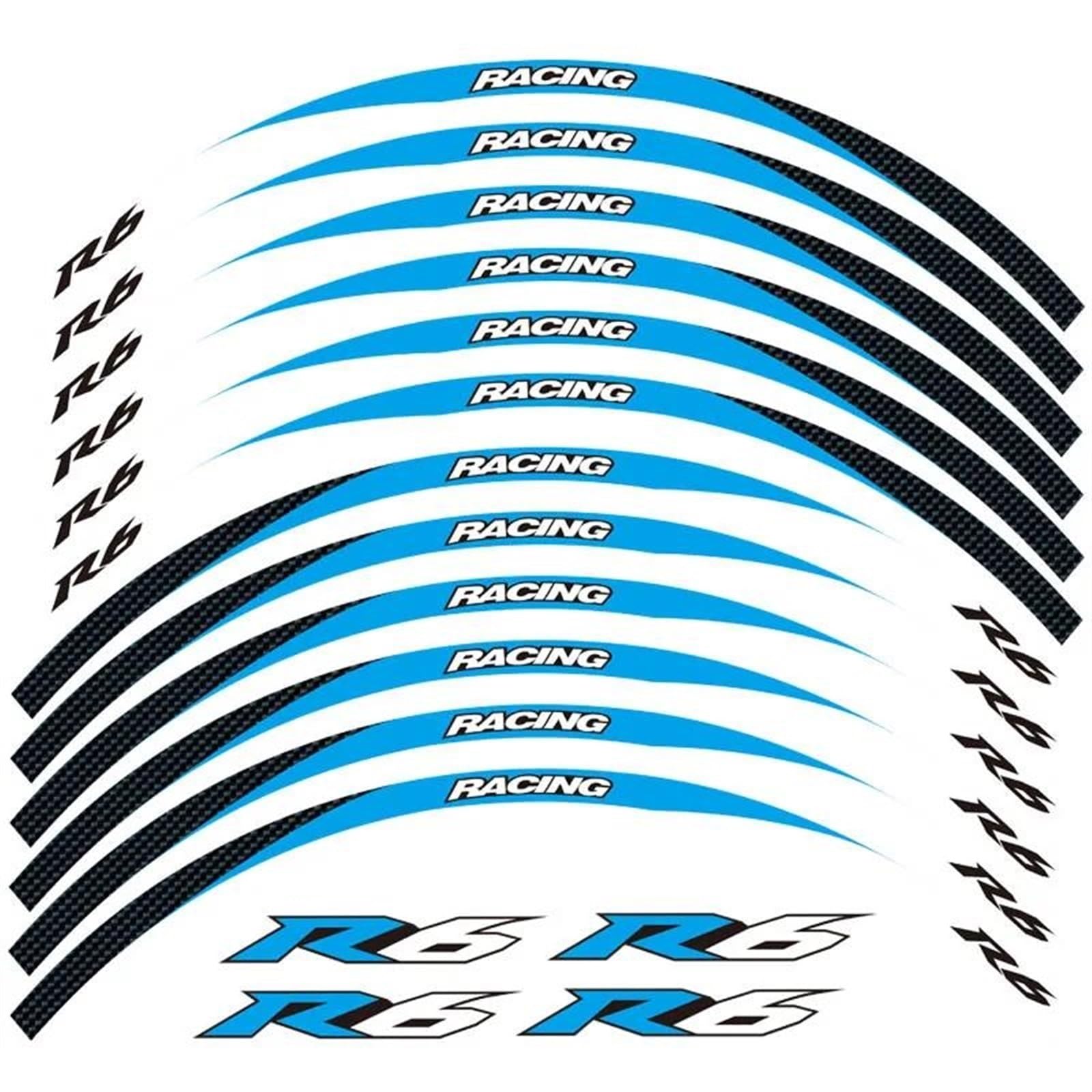Stickers Motorcycle Wheel Stickers Night Reflective Decorative Rim for YZF R6(Style 24)