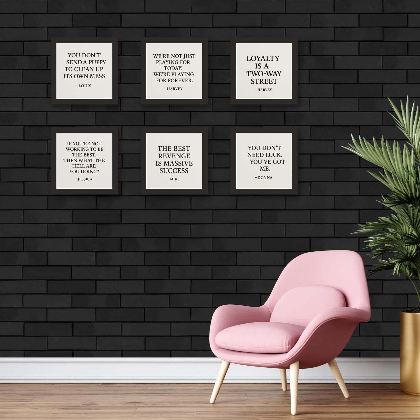 Modern Professional 6-Piece Quote Photo Frame Set – 12 in x 12 in…