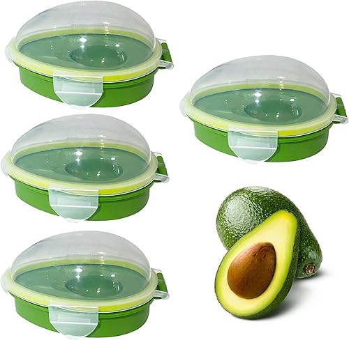 MIAO JIN 4 recipientes de almacenamiento con forma de frutas y verduras para guardar alimentos, refrigerador, verduras (aguacate)