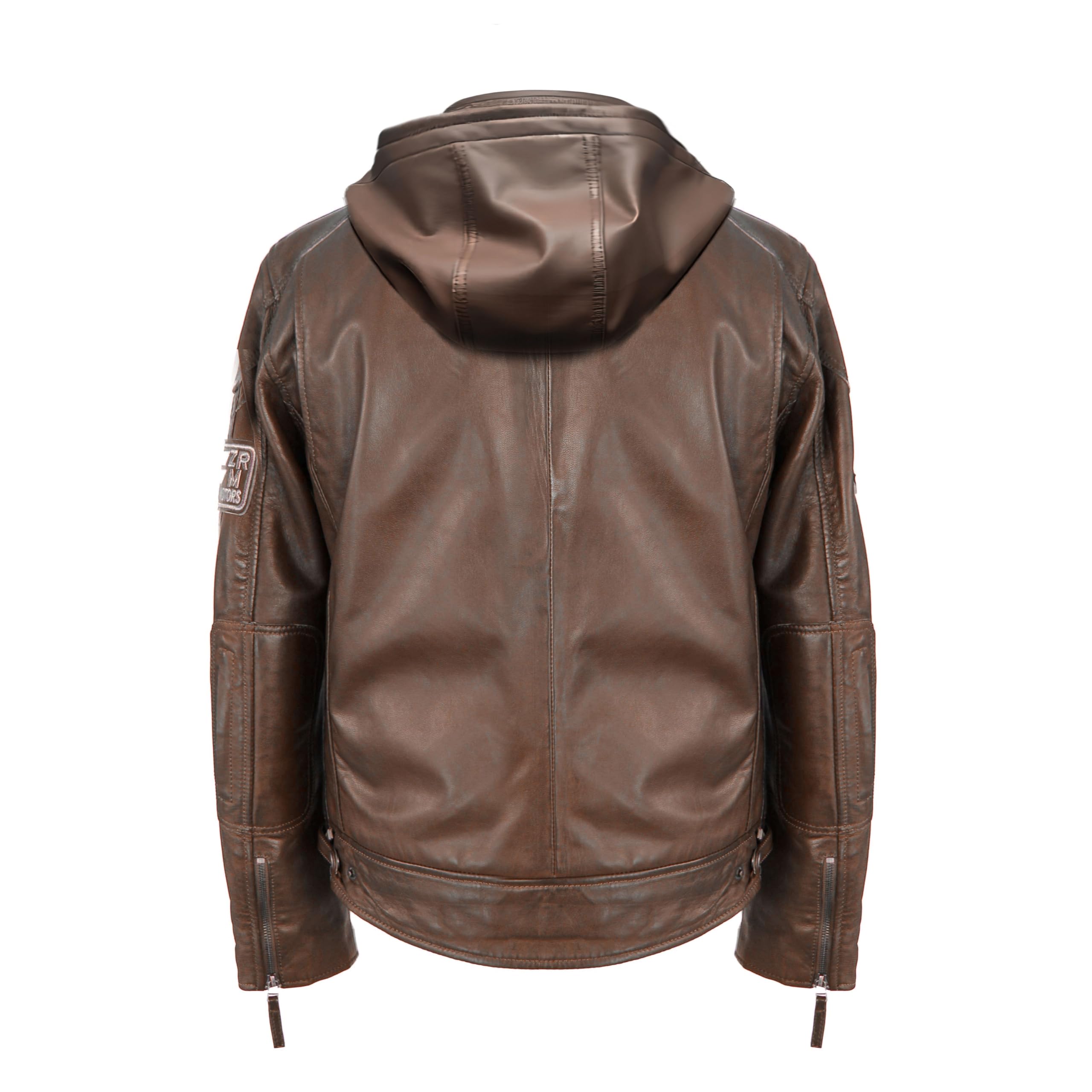 Zerimar Chaqueta Hombre de Cuero Genuino - Cazadora Motera Elegante para Hombre - Piel Resistente - Estilo Moto Clásico - Prenda Premium