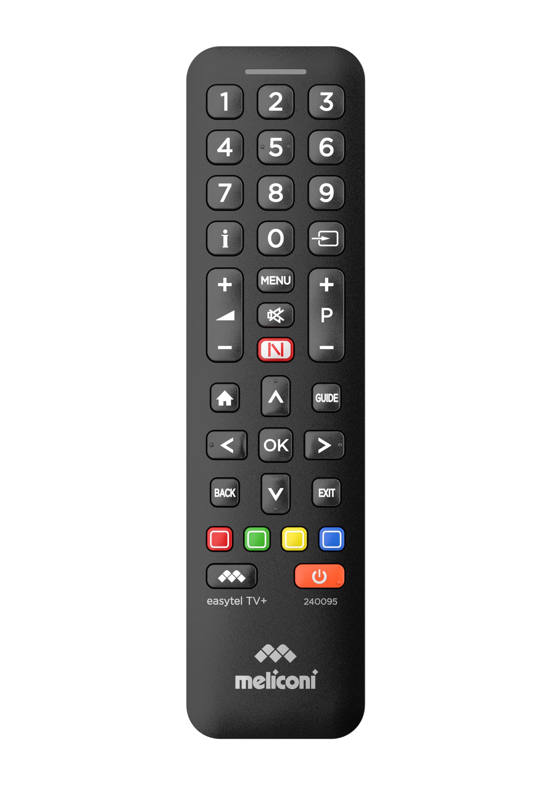 Meliconi Easytel TV+ Telecomando Universale per TV e Smart TV, Accesso Rapido a HOME e Netflix, Modalità Bambino, Facile Programmazione, Assistenza Italiana
