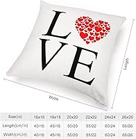 Vista 22 de Fundas de almohada de San Valentín para decoración del hogar, Día de San Valentín, funda de almohada con cremallera, funda de cojín de 16 x 16
