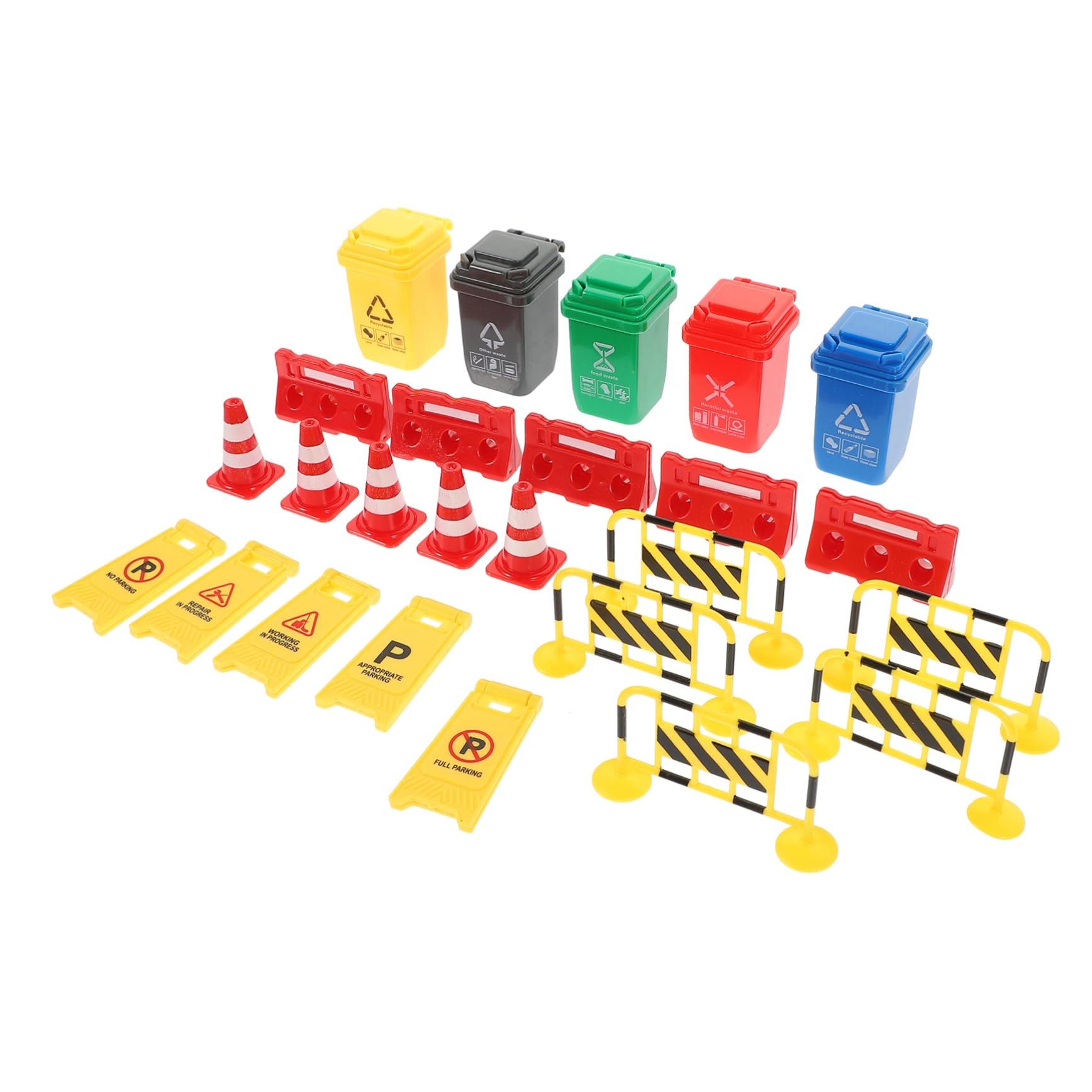 ERINGOGO Educational Traffic Sign Toys Set 25pcs Road Signs Boys and Girls Outdoor Toys Realistic Miniature Traffic Cones Road Blocks