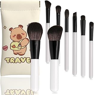 Juego de brochas de maquillaje de viaje con a...