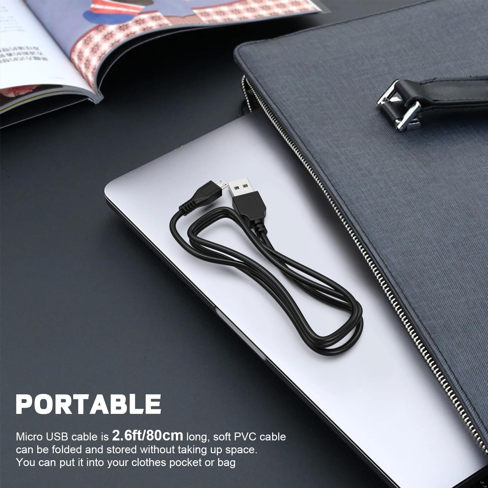 Cavo di ricarica micro USB compatibile con altoparlanti Sony SRS-XB01 SRS-XB10 SRS-XB12 SRS-XB20 SRS-XB21 SRS-XB31 SRS-XB32 SRS-XB41 SRS-X11 SRS-X2 LSPX-S2 SRS-WS1 (0,8 m)