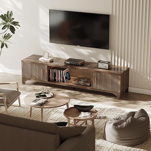 Miniatura 8 de Soportes de TV modernos de mediados de siglo para TV de 657075 pulgadas, consola multimedia bohemia para sala de estar, centro de entretenimiento de