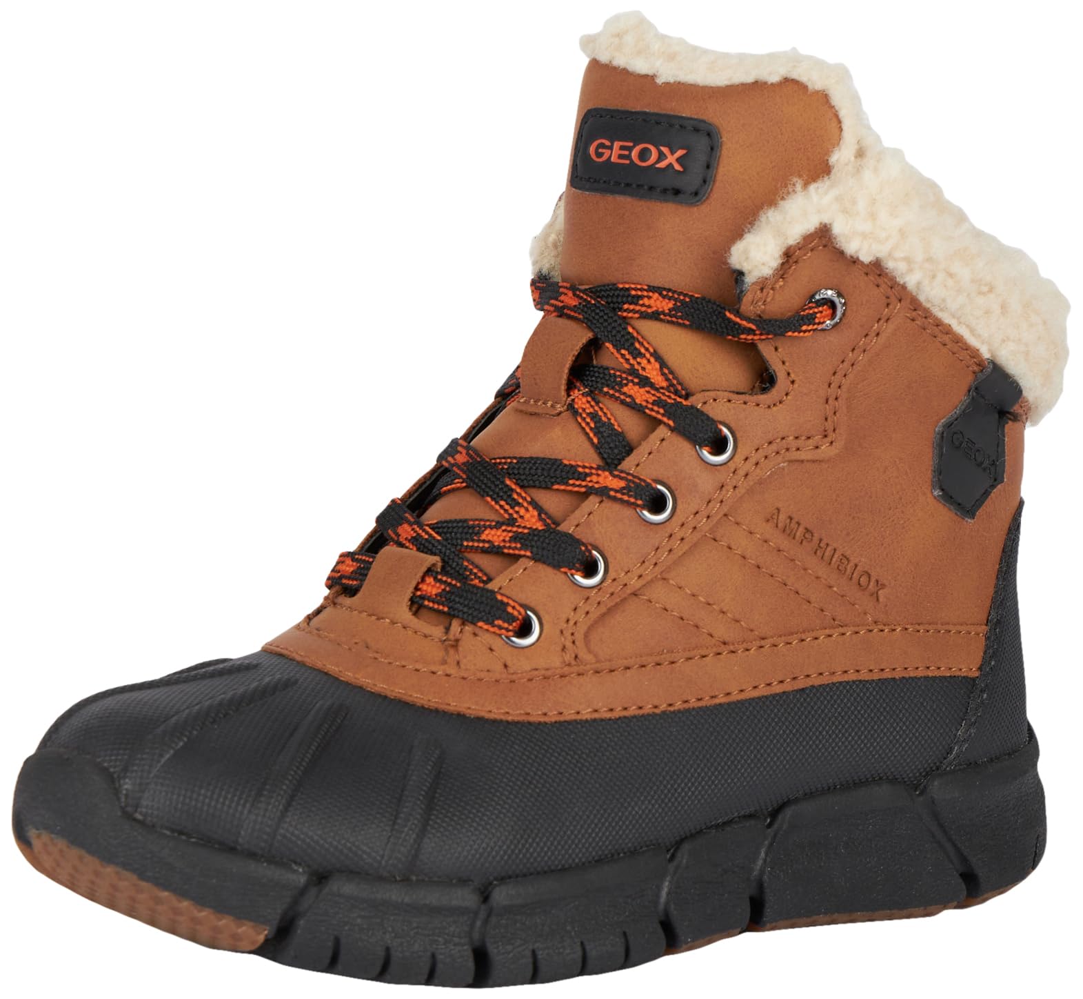 Geox Boys J Flexyper Boy B AbxAnkle Boot, Cognac Black, 41 EU
