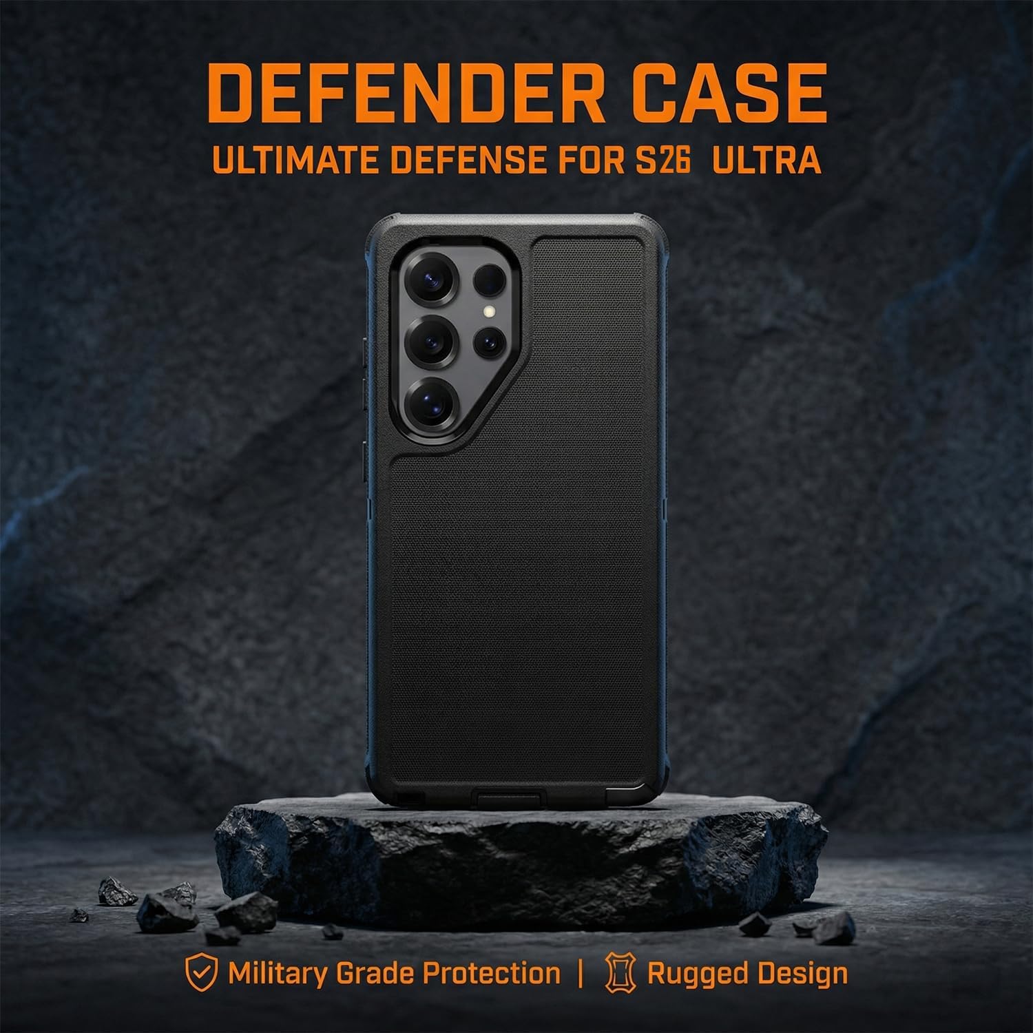 Defender - Custodia compatibile con Samsung Galaxy S26 Ultra, con clip da