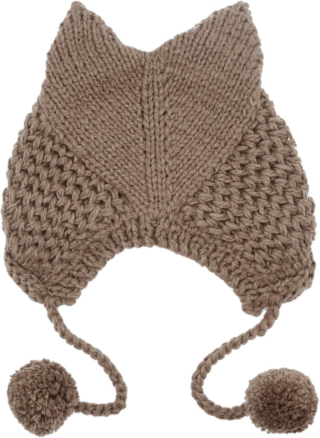 Bellady Winter Cute Cat Ears Knit Hat Ear Flap Crochet Beanie Hat - Image 6