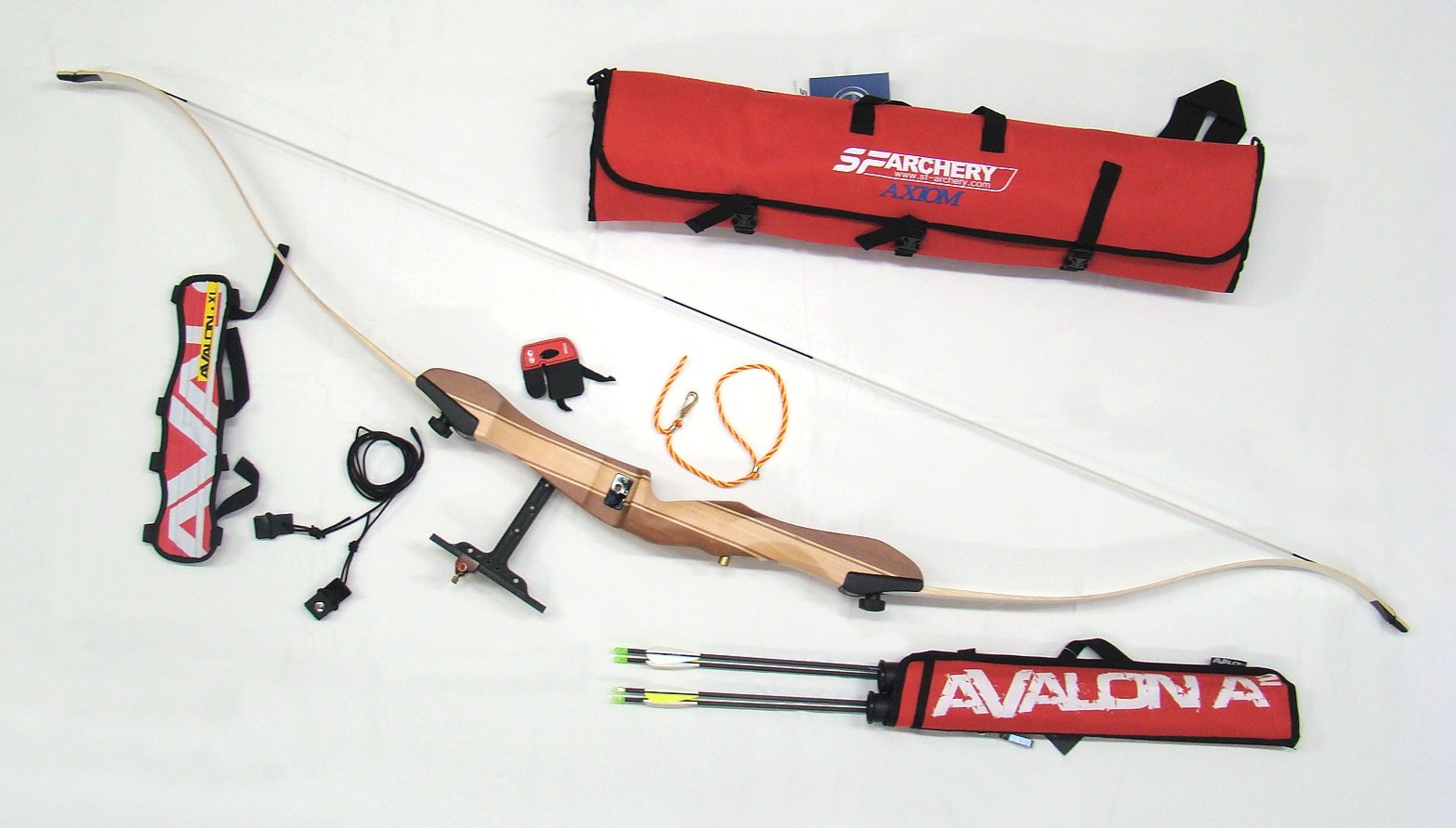 Kit Completo Arco Scuola con MIRINO, 4 FRECCE, PARADITA, PARABRACCIO Lungo, FARETRA, Borsa ED Accessori. (Ragazzo 150cm (62" 18-22#), Sinistra)