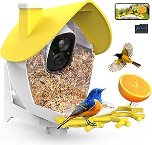 birdsnap® MON - Bird Feeder with Camera, 2K Detachable Video Bird Feeder Live with 32GB Card Fruit Fork, AI Identify Feather Species, Auto Record in Backyard, Ideal Gift for Birds Lover asin的图片