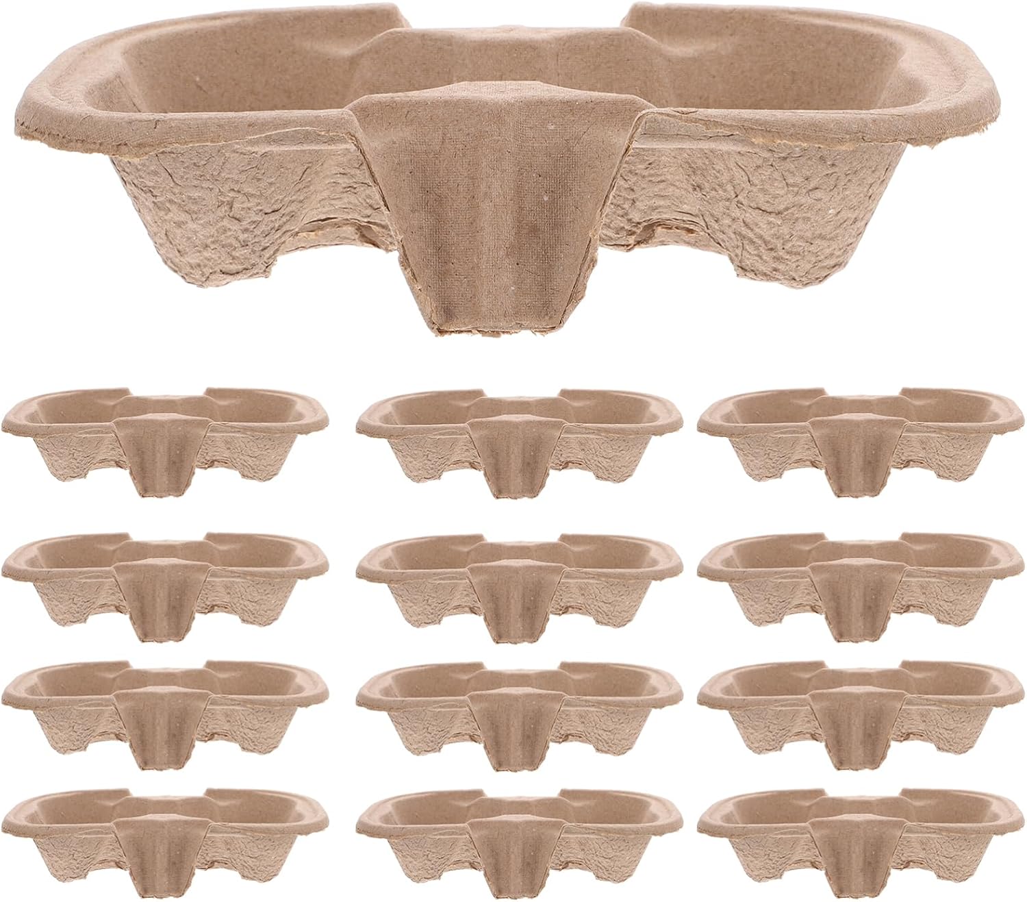 GLEAVI 50pcs Take Cup Holder Tray Multi Beverage Carrier for Drinks for Juice Milk Tea for Restaurants Grocery Stores and Food