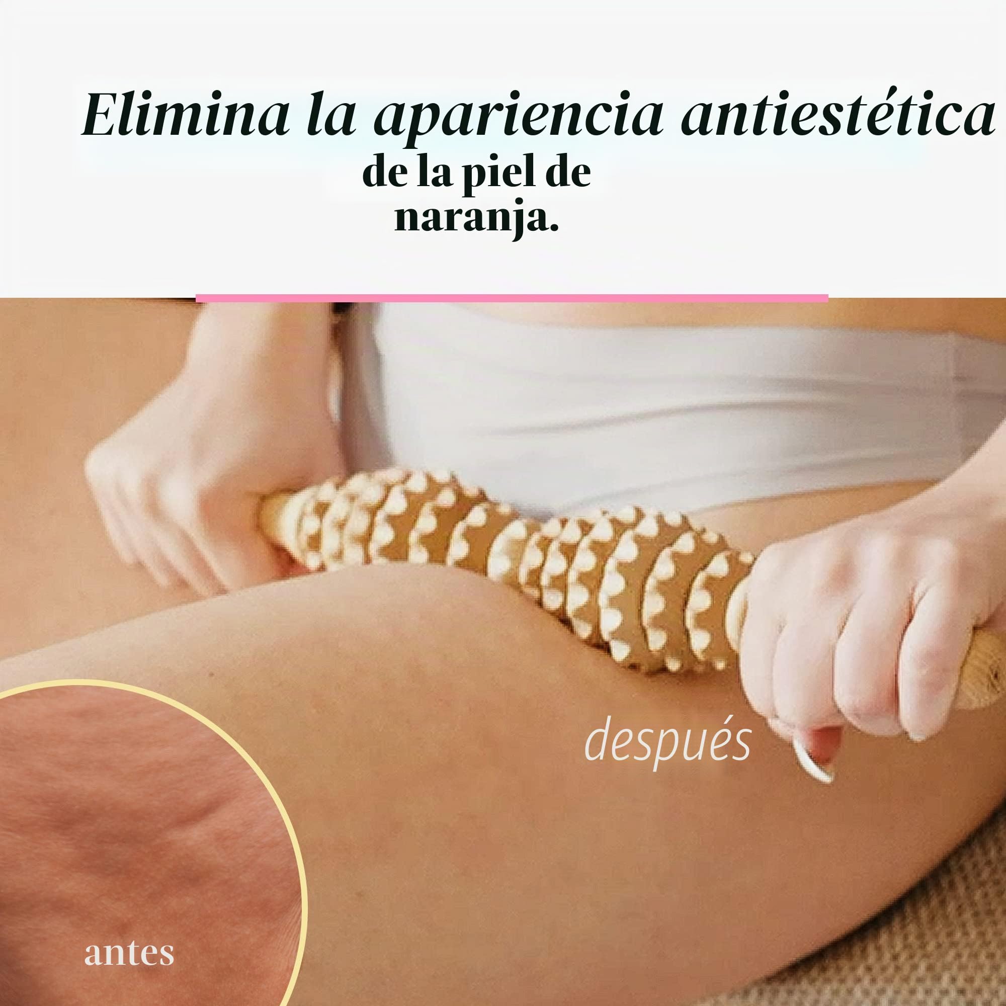 Tuuli Accessories Anti Celulitis Masajeador Rodillo Aparato Anticelulítico para Masaje del Cuerpo Maderoterapia Madera 40 cm