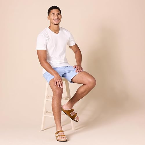 Miniatura 5 de Tienda Essentials Camiseta interior con cuello en V para hombre, transpirable, de algodón, paquete de 6