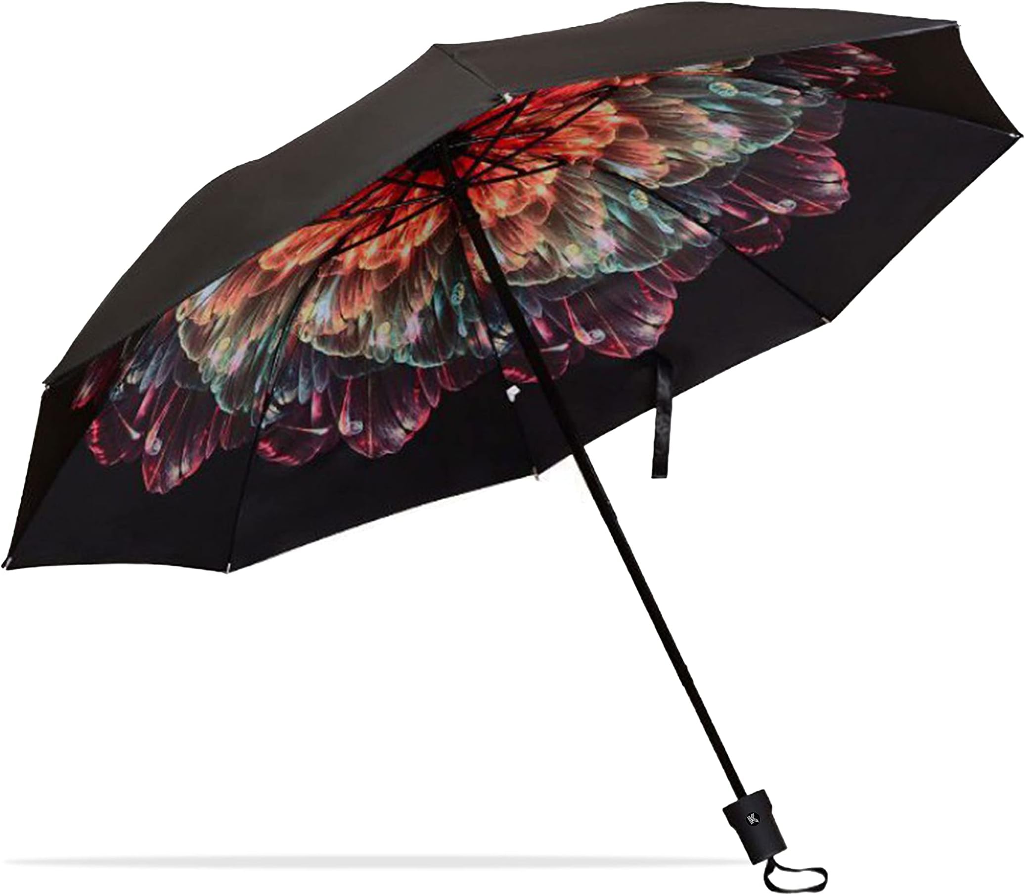 Flower Printed Umbrella, UV Protection Umbrella with Manual Mechanism for Folding, Wind-Proof Ambrella (Flower Printed)