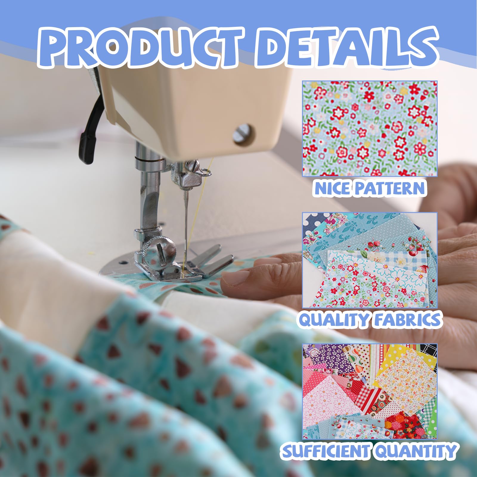 100Pcs 10x10cm Cotton Fabric Squares for Sewing Quilting, Patchwork - No Duplicate Samples, DIY Crafts & Textile Painting Material - Image 3