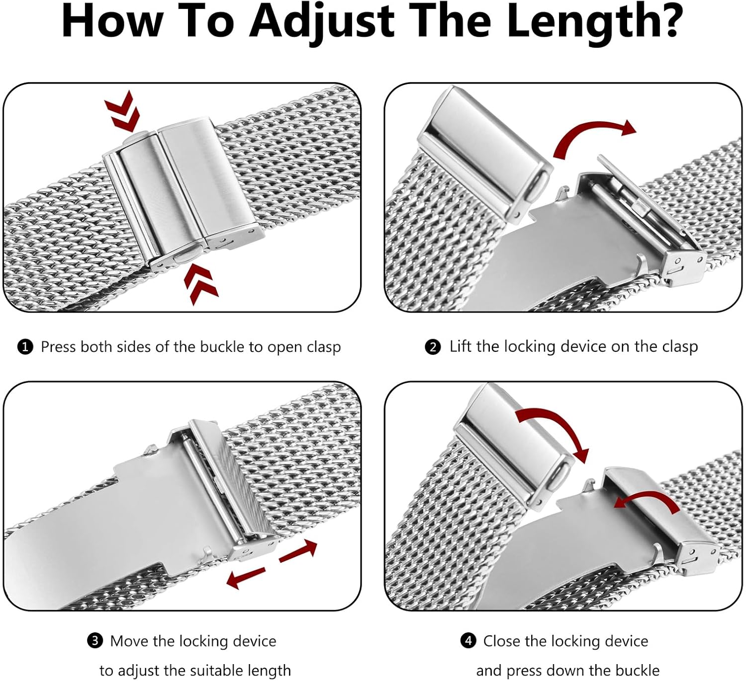 BISONSTRAP Metal Watch Bands, Foldover Clasp, 316L Stainless Steel Mesh Watch Straps, Quick Release Replacement Band for Men and Women, 18mm 20mm 22mm - Image 6