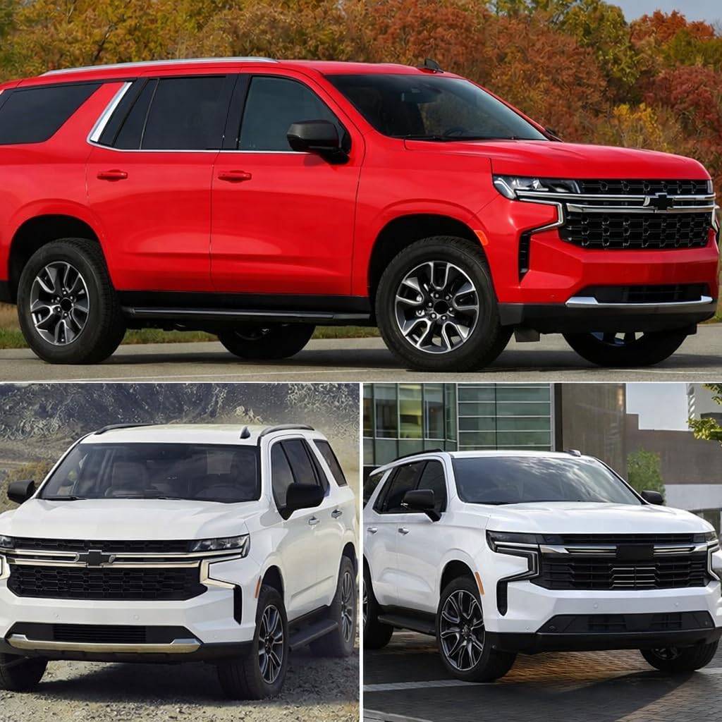 Exclusive GLOSSY Black Mirror Covers Overlay Unit Compatible With Tahoe Suburban