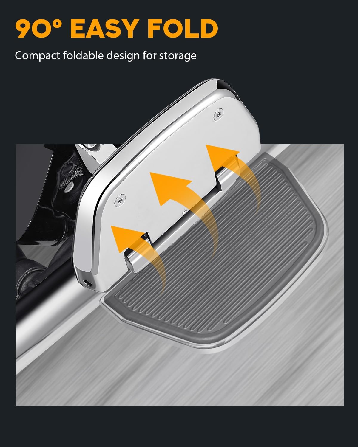 PBYMT Motorcycle Passenger Footboard Floorboard with Mount Bracket Kit Fit for Harley Touring Road King Street Glide Road Glide Electra Glide Ultra Classic 1993-Later Chrome