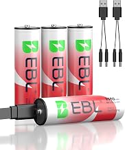 EBL 4PCS Piles Rechargeables AA USB-C Li-ION, Piles AA R6 1,5V 3500mWh
