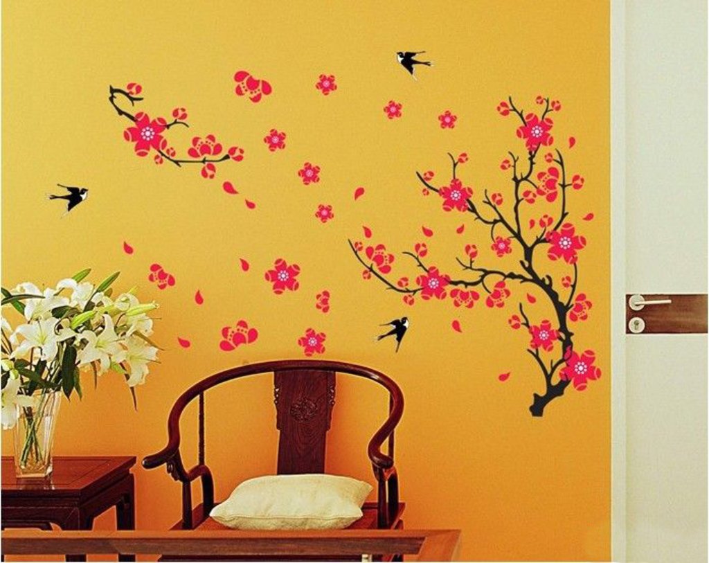 Decals Design 'Branch with Flowers' Wall Sticker (PVC Vinyl, 50 cm x 70