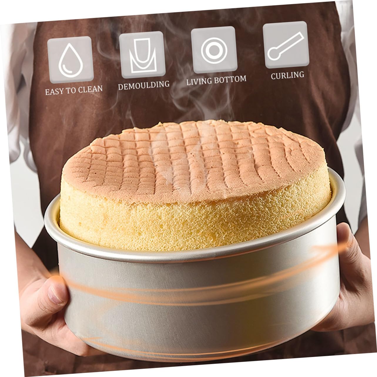 6 piezas Molde para Tartas Redondo Aluminio Molde Bizcocho Pequeño Antiadherente para Cupcakes Tartaletas Pasteles Horno Doméstico y Profesional