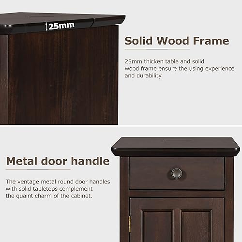 Miniatura 5 de Mesa auxiliar moderna con bandeja redonda, mesa auxiliar de sofá de 2 niveles, mesa auxiliar de metal con estante de almacenamiento para sala de