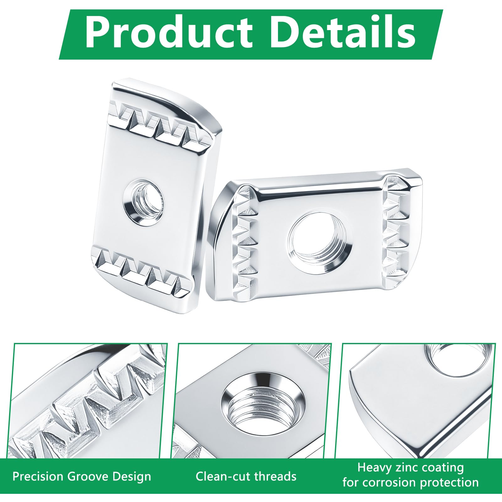 50 tuercas de canal de 1/4 pulgada-20, sin muelle, tuercas de canal unistrut hardware con galvanizado, sin tuerca de resorte, ideal para construcción, mantenimiento industrial y proyectos de