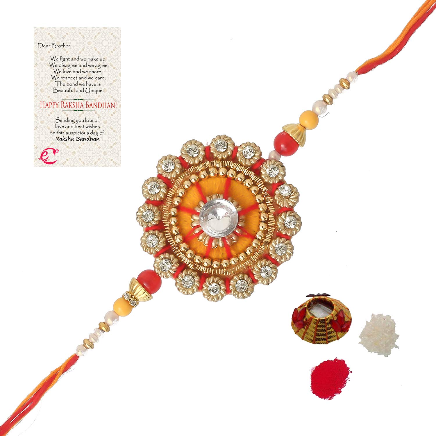 eCraftIndia Unisex Adult Designer Rakhi And Roli Tikka Matki, Best Wishes Greeting Card D662P1C1 (B0B6FVQZ9D) Amazon Price History, Amazon Price Tracker