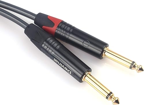 Miniatura 7 de Devinal Dual 14 to XLR Y Splitter Cable, Double 6.35mm TS Male to XLR 3pin Male Stereo Cord, Dual Quarter inch Mono to XLR Male Plug Microphone