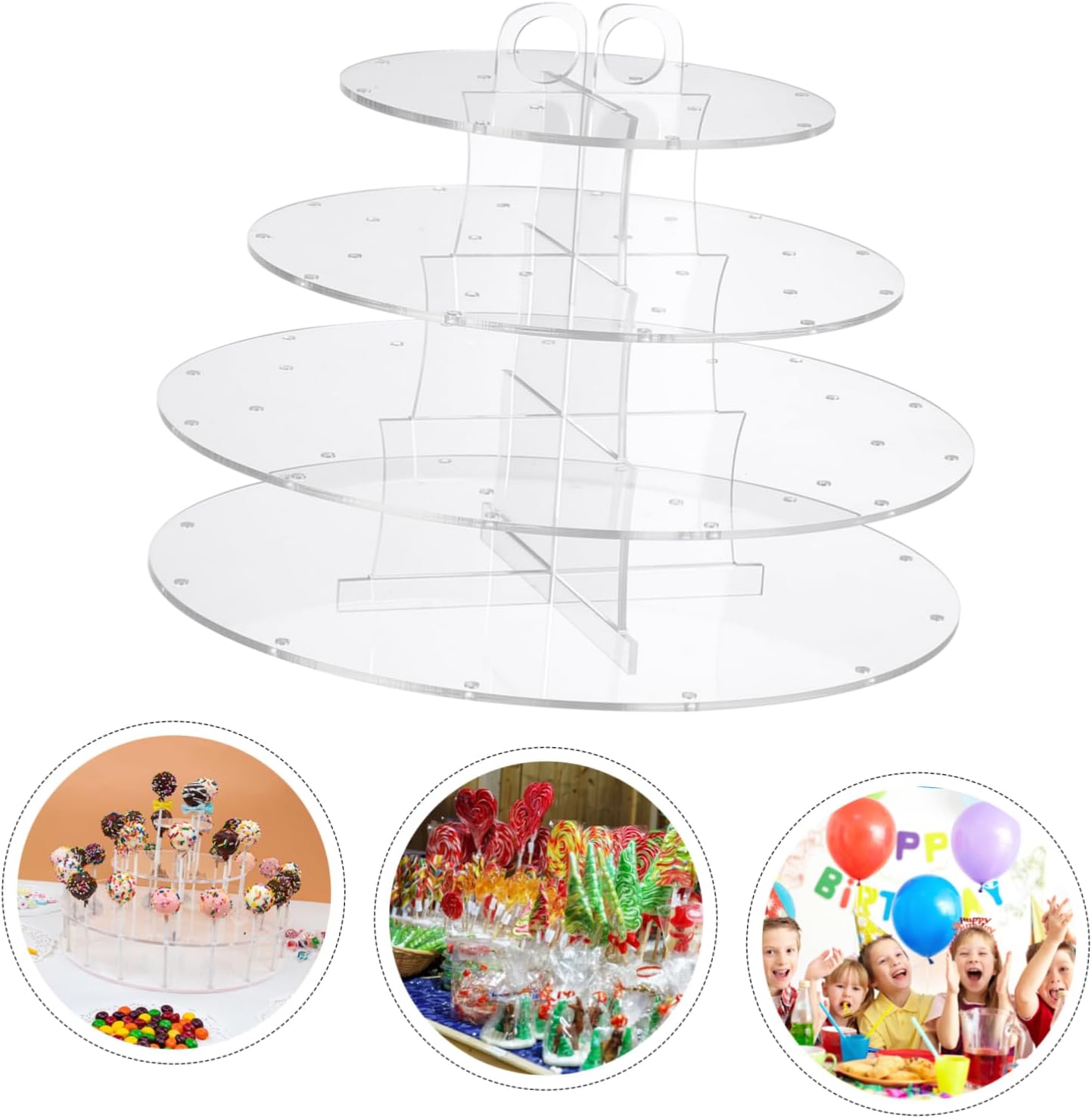 1pc -shaped Lollipop Holder Transparent Display Stand for Parties Events and Candy Presentation Portable Lollipop Stand for up to Sticks