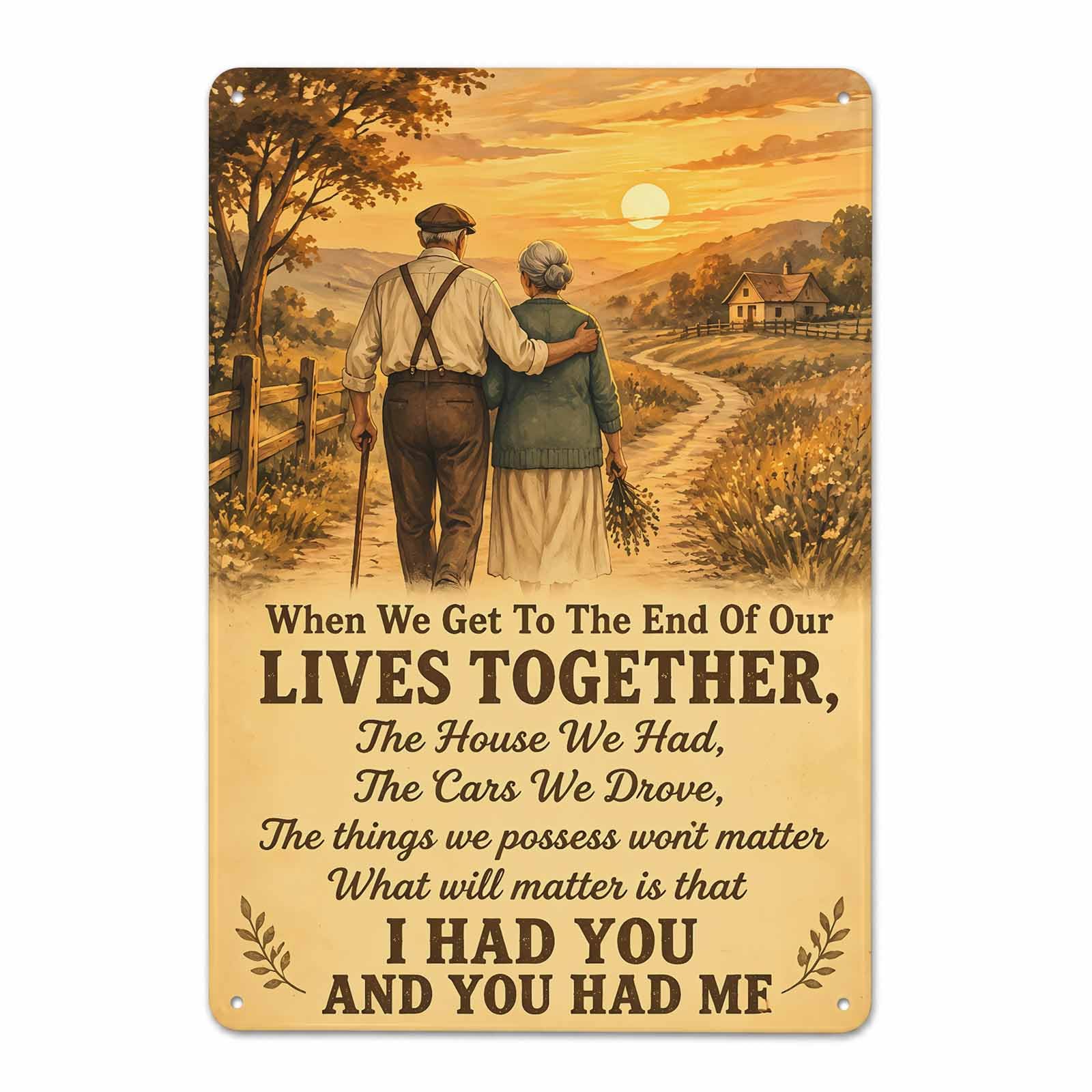 Gsrony Boys Type21 Together To The End Of Our Lives Vintage Metal Tin Sign 8X12,Waterproof
