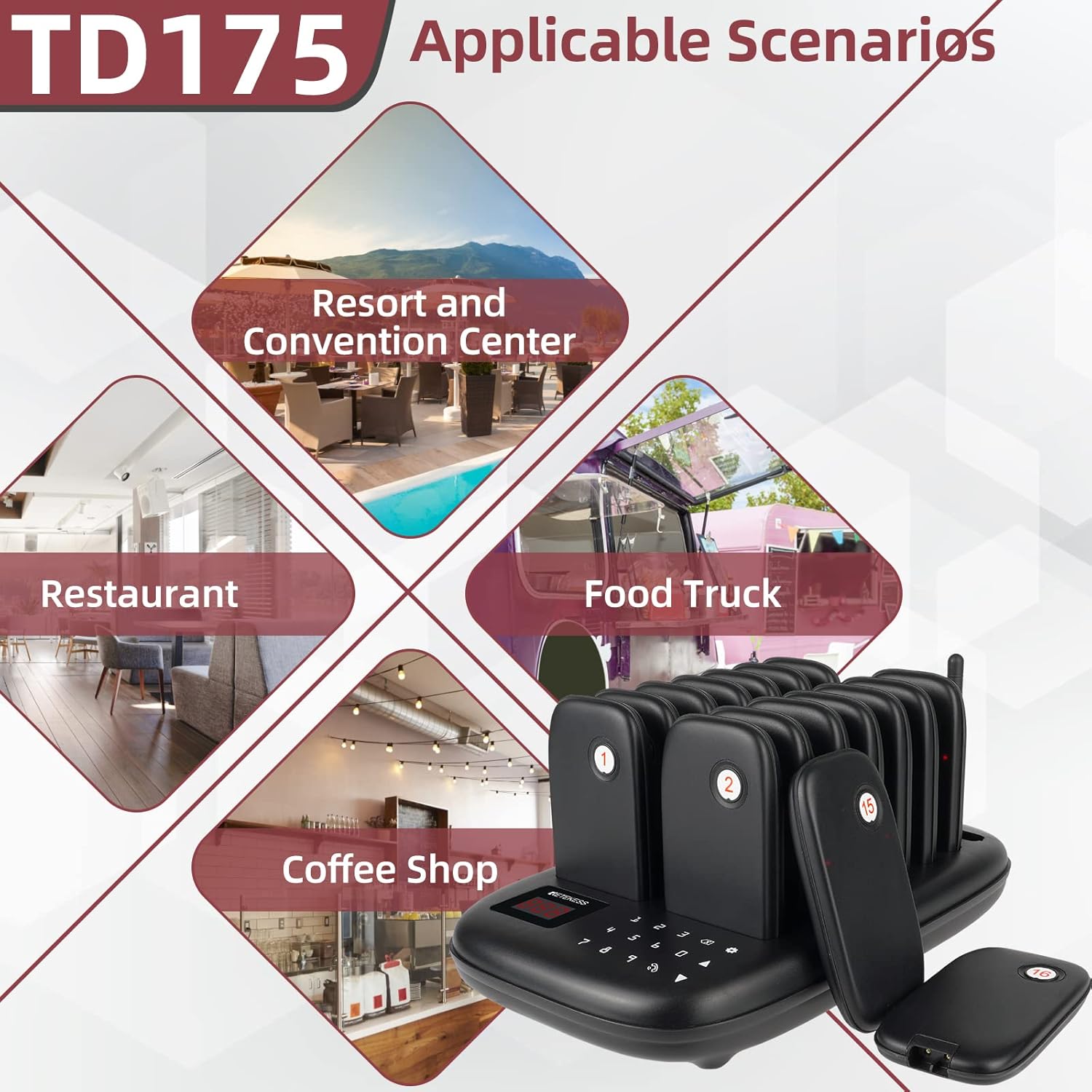 Buy Retekess TD175 Restaurant Pager System,Pagers for Restaurants,7