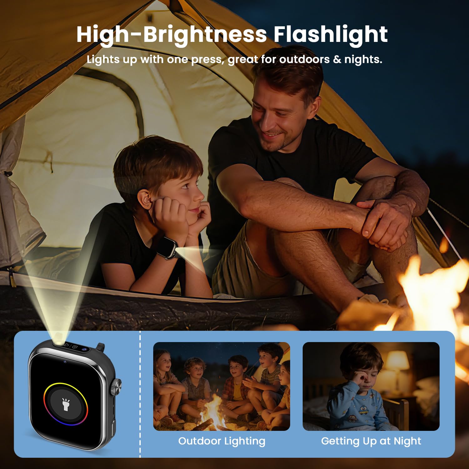 4G Montre Connectée Enfant, Montre Telephone Enfant avec GPS, Double Caméra, Appel Vidéo, Chat Vocal, SOS, Mode Classe, Lampe Torche, IP68, Podomètre, Cadeau pour Garçons Filles, Noir, Garantie 3 Ans