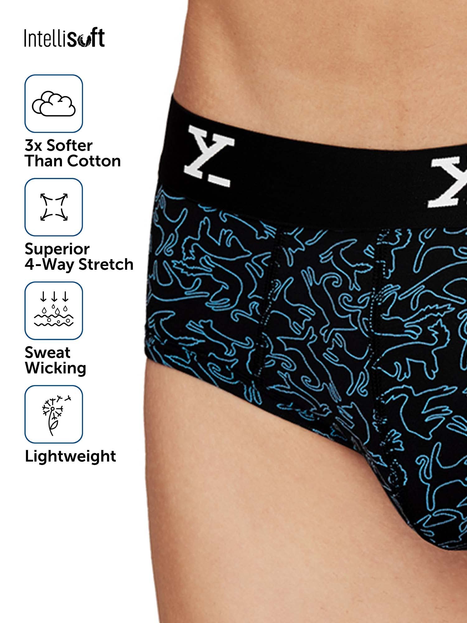 XYXX Ace & Shuffle - Calzoncillos antimicrobianos de ajuste regular para hombre, estampado y liso, sin marcas en la cintura (paquete de 5)