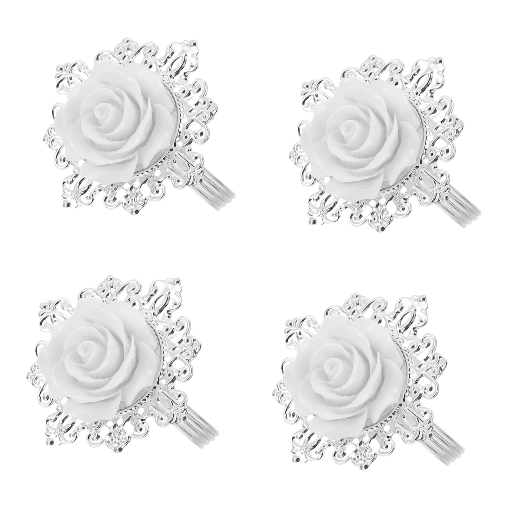 POPETPOP 24stücke Weiß Napkin Ringe Aus Zinklegierung Kreative Serviettenhalter Für Hochzeiten Feste Dinnerpartys Und Mehr
