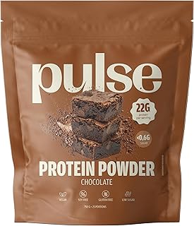 Visuel du produit : Pulse Protein – Poudre Protéinée végétale Vegan Chocolat – 750g – Sans Lactose, Sans Gluten, Sans Sucres Raffinés – Source de Fibres - 21 g de protéine par portion - 18 acides aminés