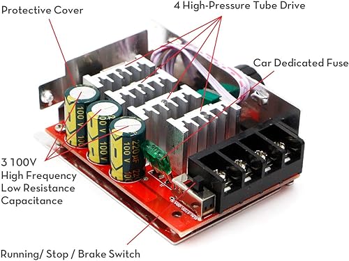 Miniatura 3 de RioRand 7-70V PWM DC Motor Speed Controller 30A - Low Heat Aluminum Housing for Brushed DC Motors, DIY Projects & Small Electric Devices (Extra Fuse
