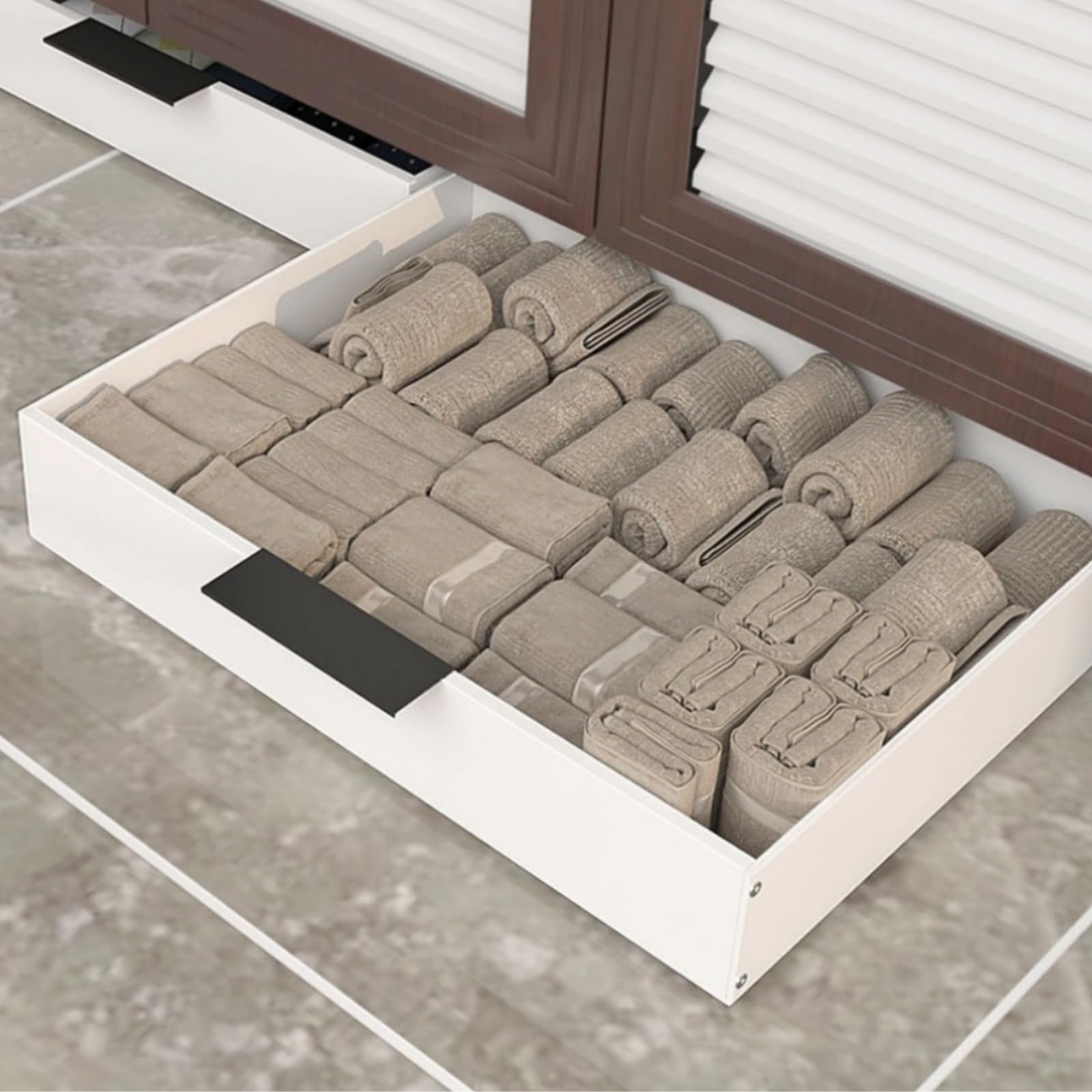 Scatole di Stoccaggio Sottoletto Pratico, Larghezza 14,2 Cm, Profondità 50 Altezza 5 Cm Con Ruote
