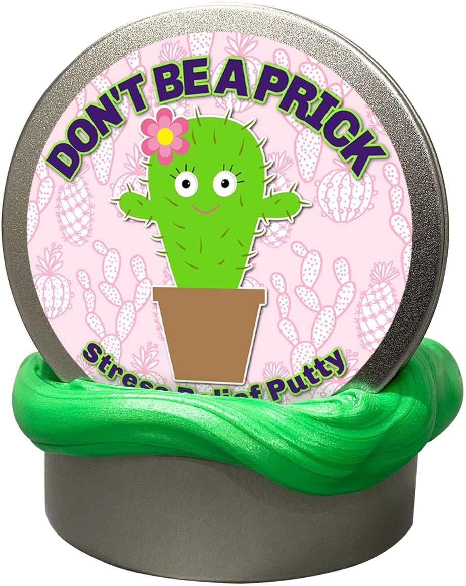 Don’t Be A Prick Stress Relief Putty - Cute Cactus Gift for Men and Women Green Therapy Dough Novelty Gifts for Stocking Stuffers Teens