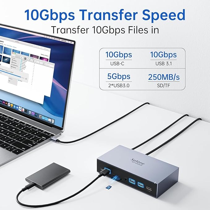 Selore&S-Global Docking Station DisplayLink 3 Monitores para MacBook M1/M2/M3/Windows miniatura 5