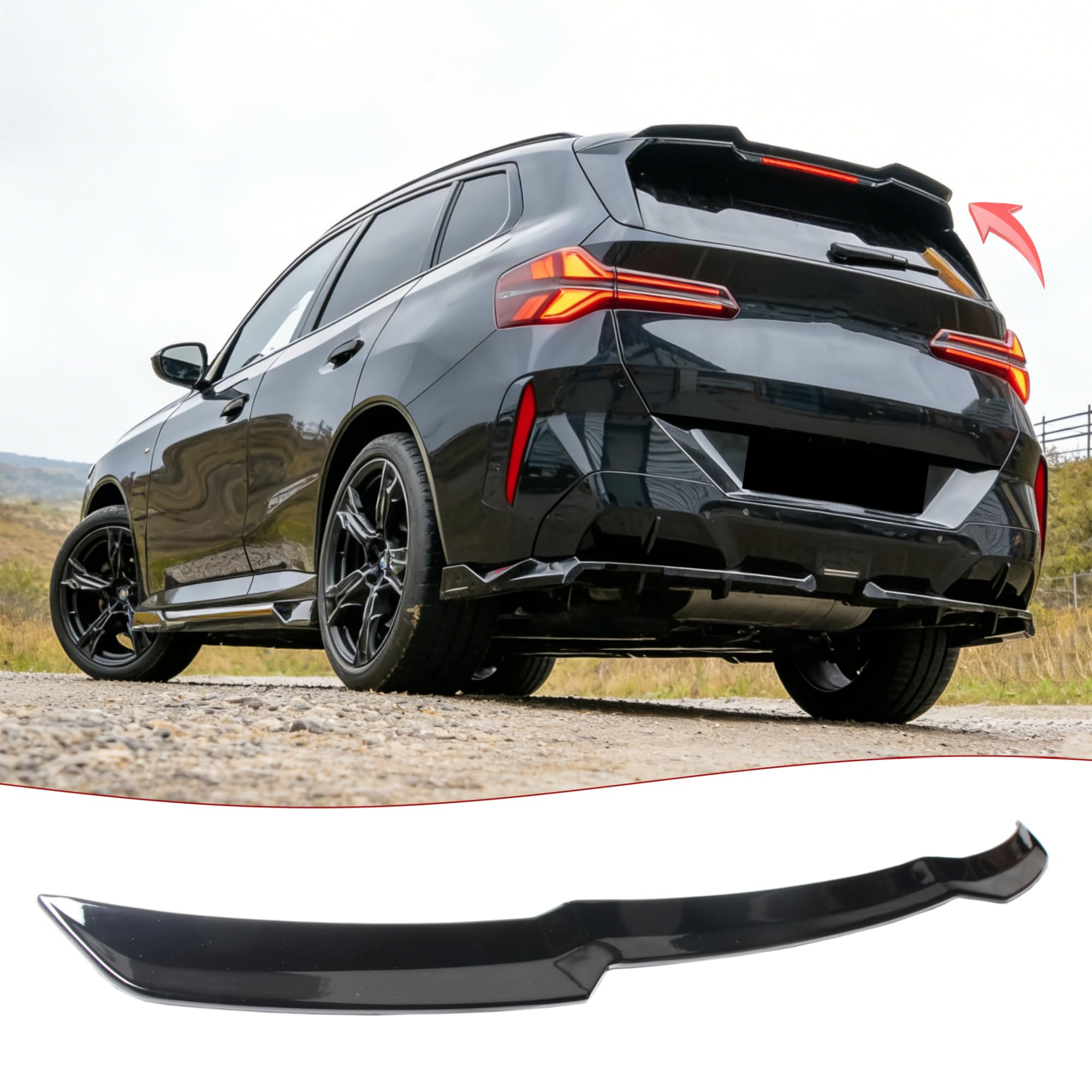 Photo 1 of STSEV01 Rear Spoiler Roof Wing Fit for BMW X3 G45 2025 2026 30/ M50, Glossy Black Sporty Style Tailgate Top Wing Lip Exterior Accessories